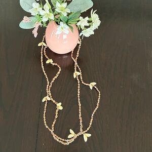 Set of 2 Hawaiian Seashell Long Lei Necklace, 17” Mermaid Beach Boho Jewelry